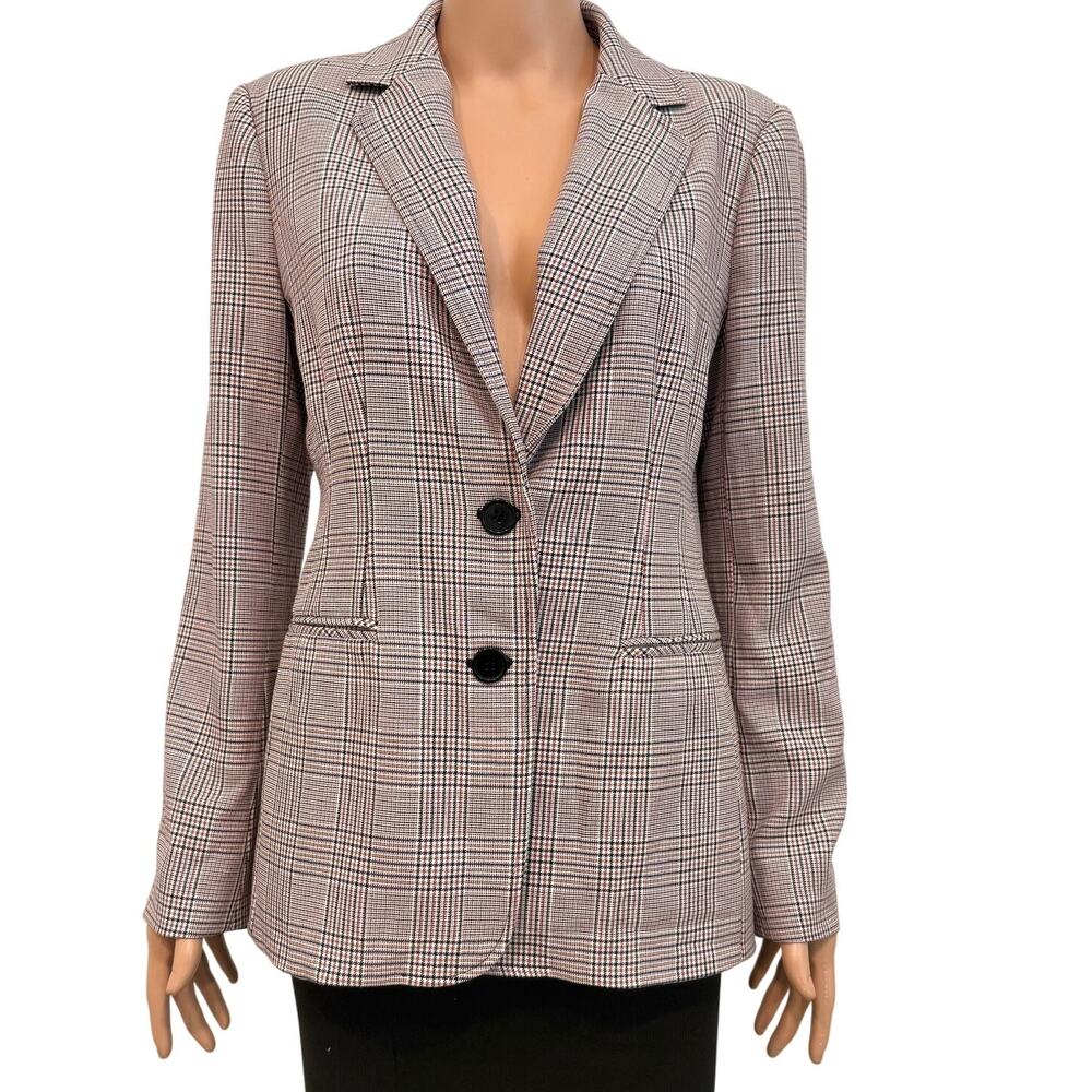 Chelsea28 medium 2 button front plaid jacket blazer coat C 3001